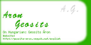 aron geosits business card
